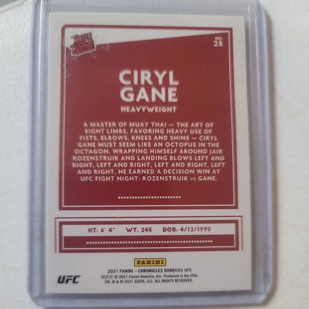 2021 Panini Chronicles UFC - Donruss Rated Rookies Ciryl Gane #28 Asia (RC)